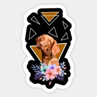 Dog with flowers Sticker